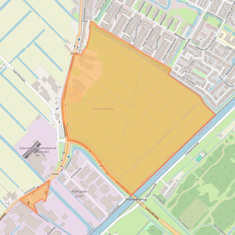 Kaart van postcodegebied 2182DM.