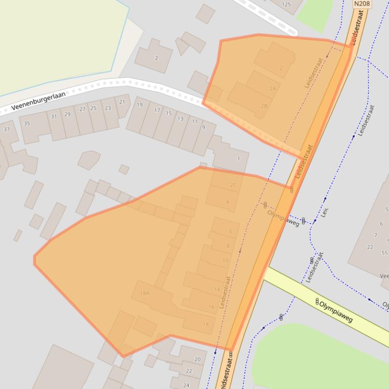 Kaart van postcodegebied 2182DN.