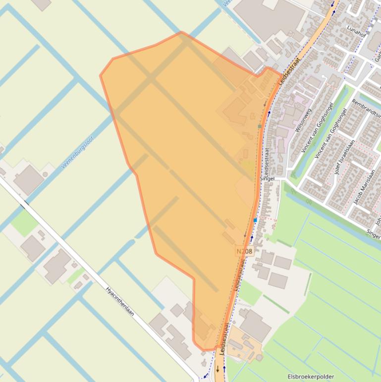 Kaart van postcodegebied 2182DS.