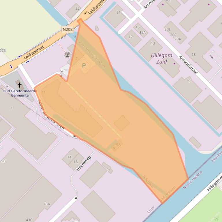 Kaart van postcodegebied 2182DV.