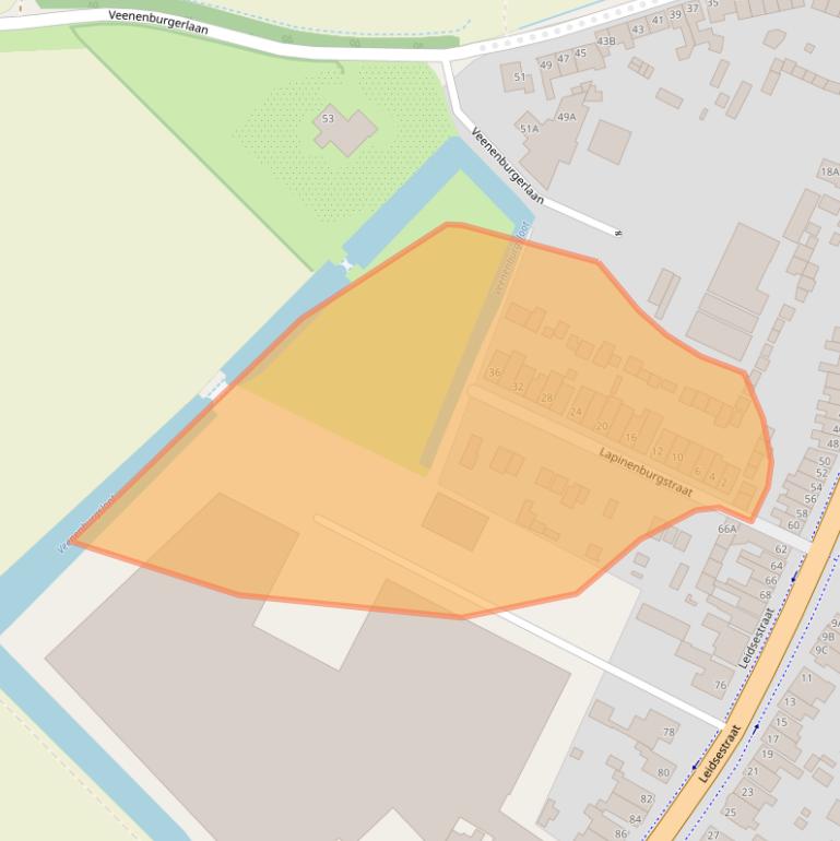 Kaart van postcodegebied 2182DX.