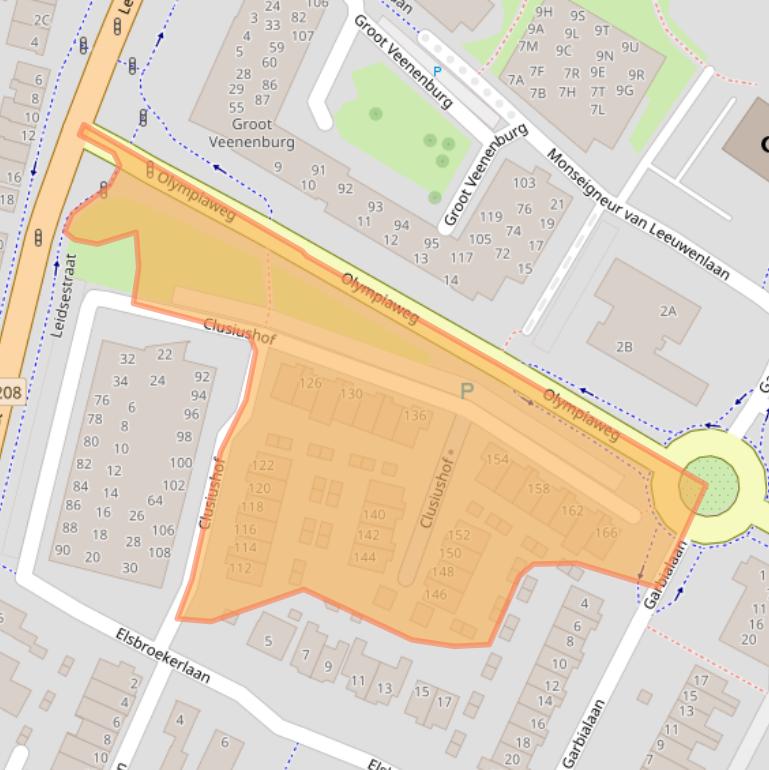Kaart van postcodegebied 2182ED.