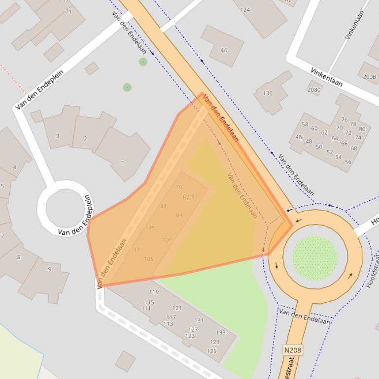 Kaart van postcodegebied 2182EV.