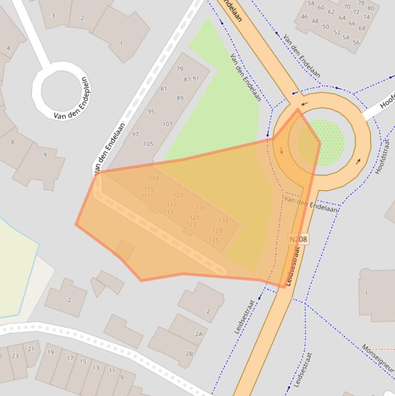 Kaart van postcodegebied 2182EW.