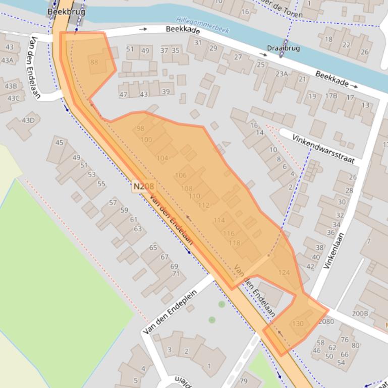 Kaart van postcodegebied 2182EX.