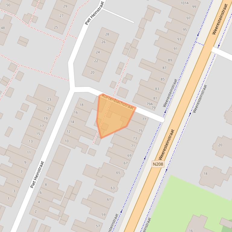 Kaart van postcodegebied 2182GA.