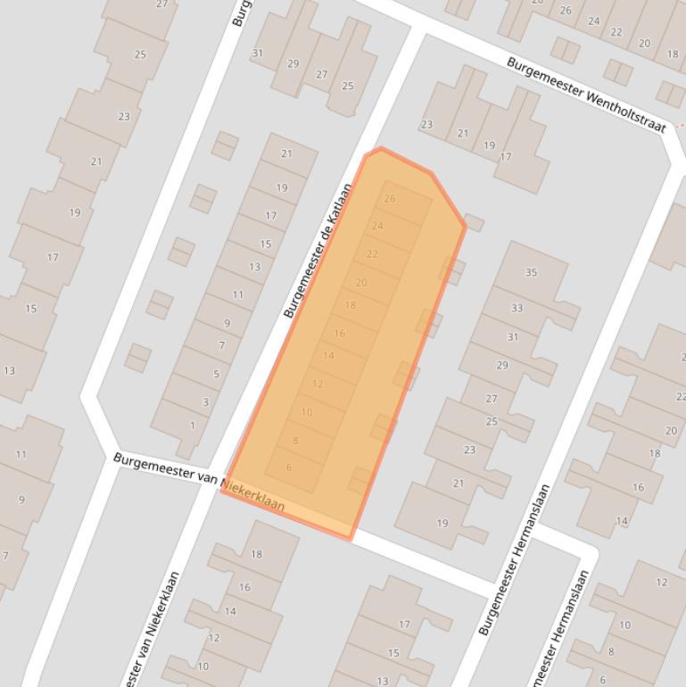Kaart van postcodegebied 2182GJ.