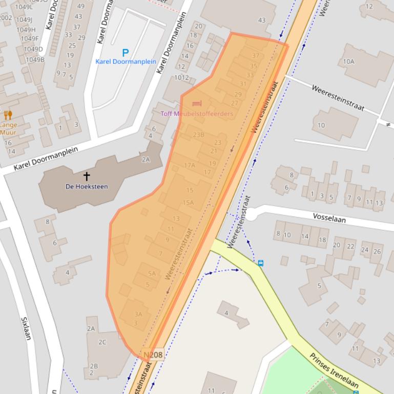 Kaart van postcodegebied 2182GP.