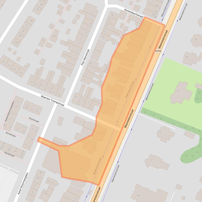 Kaart van postcodegebied 2182GR.