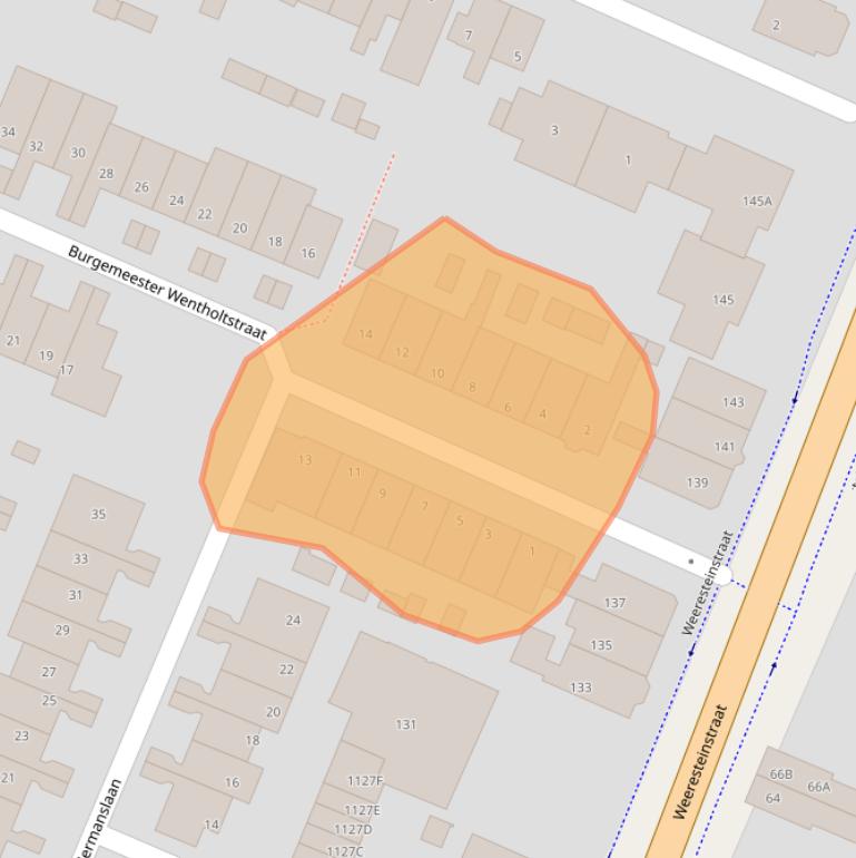 Kaart van postcodegebied 2182GX.