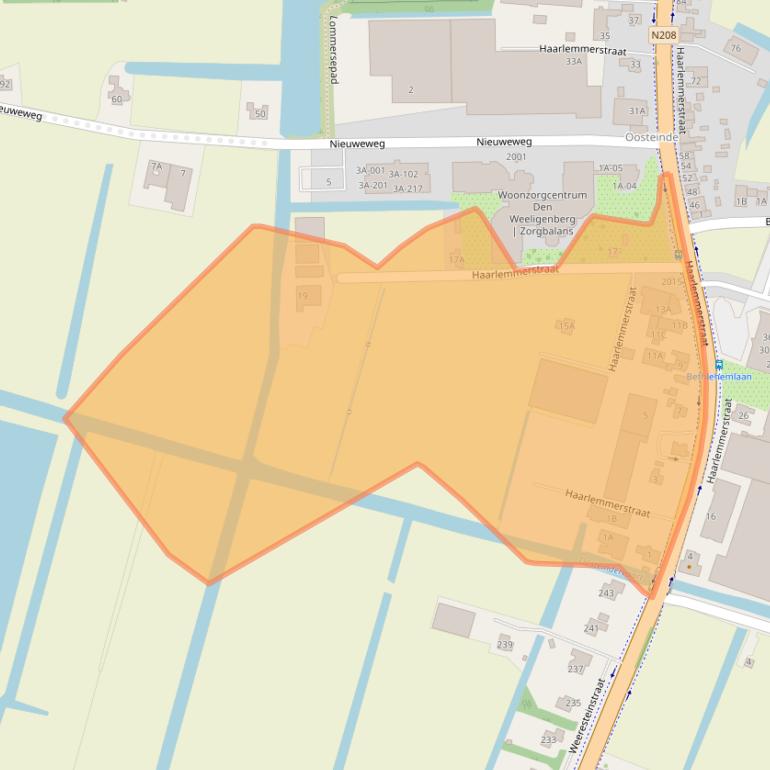 Kaart van postcodegebied 2182HA.