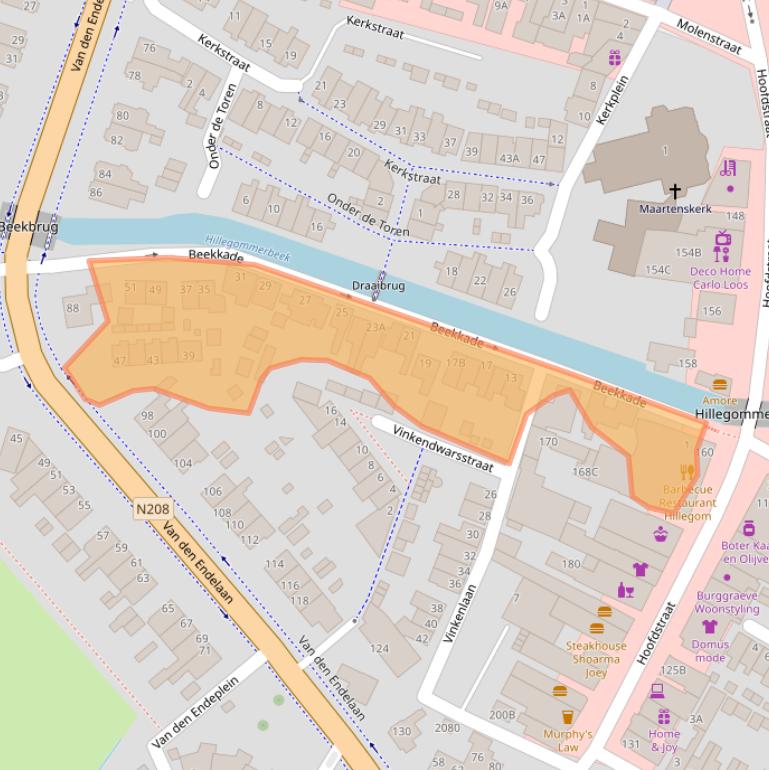 Kaart van postcodegebied 2182JG.