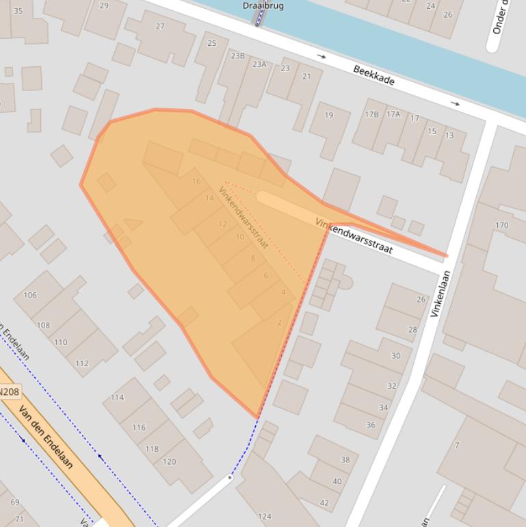 Kaart van postcodegebied 2182JJ.
