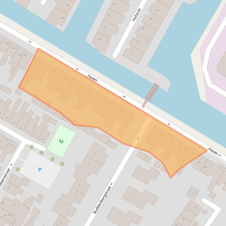 Kaart van postcodegebied 2182JL.