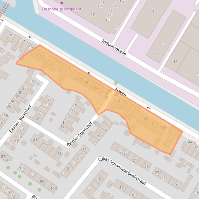 Kaart van postcodegebied 2182JM.