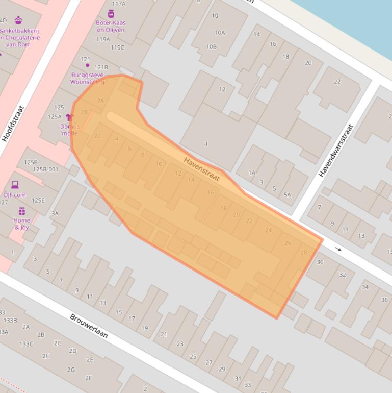 Kaart van postcodegebied 2182JS.