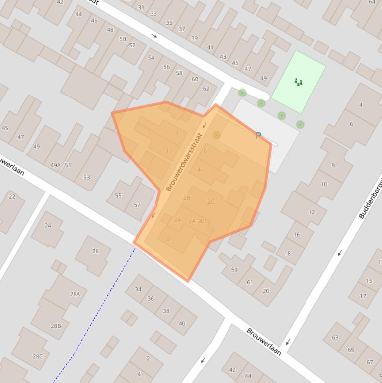 Kaart van postcodegebied 2182KA.