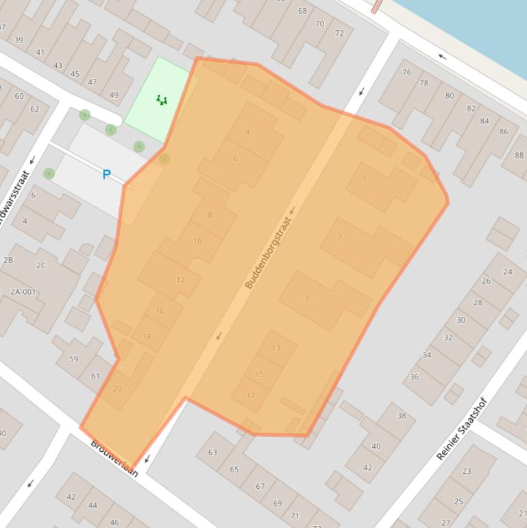 Kaart van postcodegebied 2182KB.