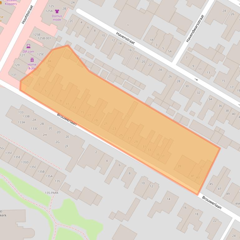 Kaart van postcodegebied 2182KC.