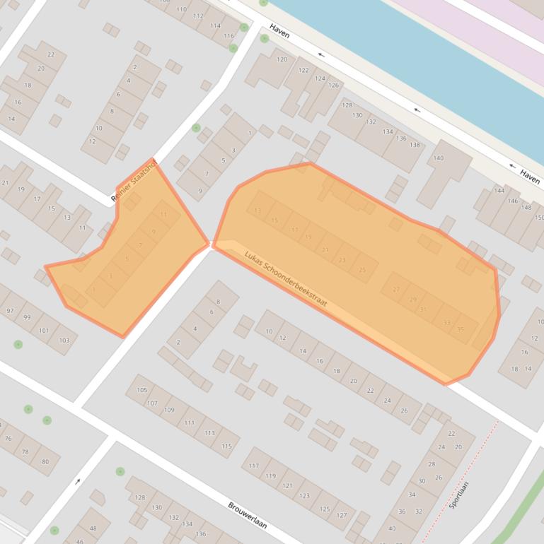 Kaart van postcodegebied 2182KK.