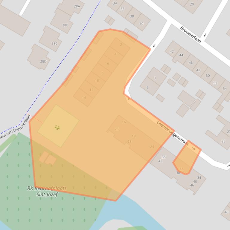 Kaart van postcodegebied 2182KN.
