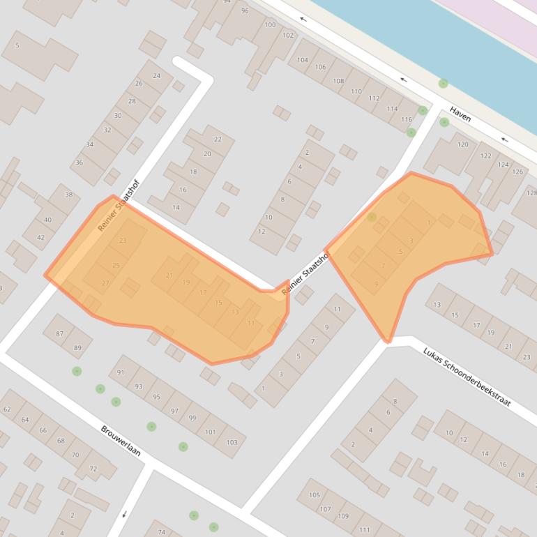 Kaart van postcodegebied 2182KV.
