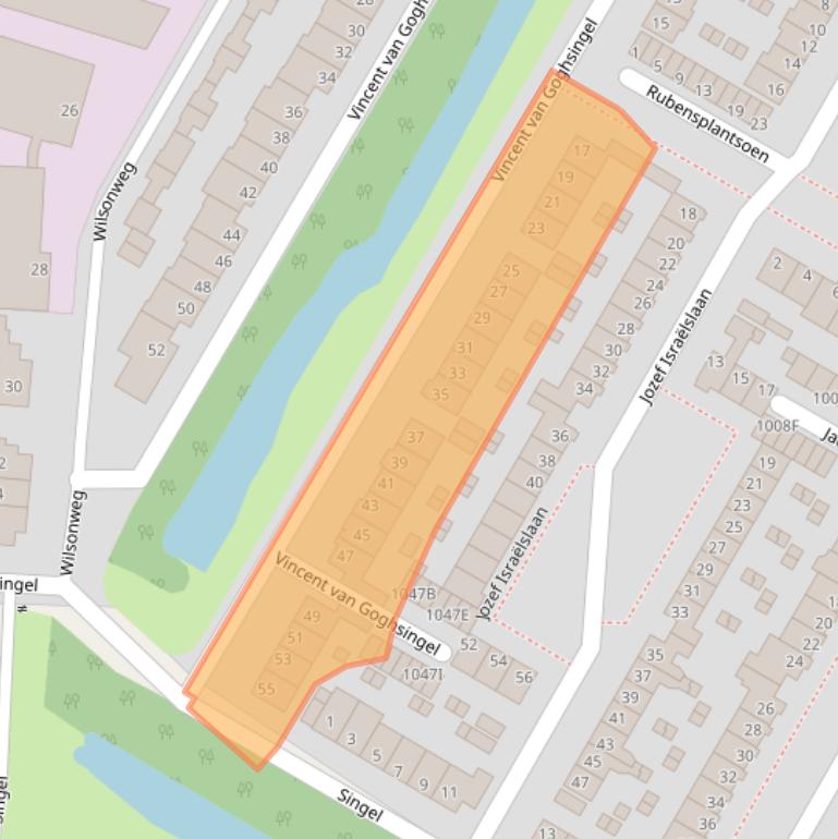 Kaart van postcodegebied 2182LM.