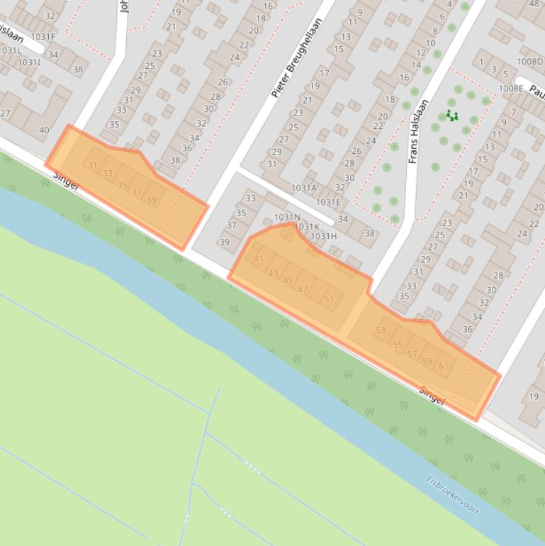 Kaart van postcodegebied 2182LT.