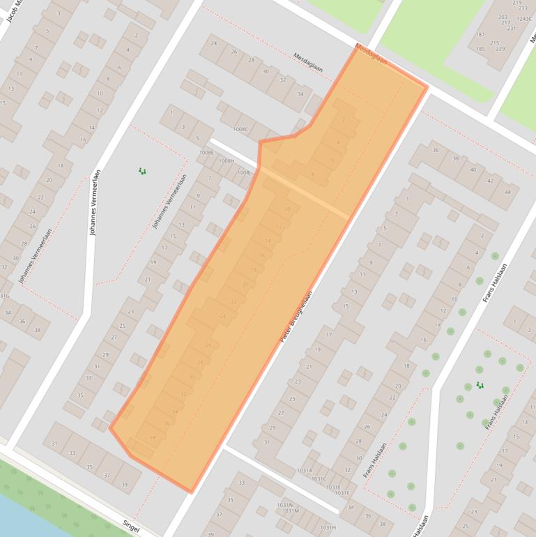 Kaart van postcodegebied 2182MG.