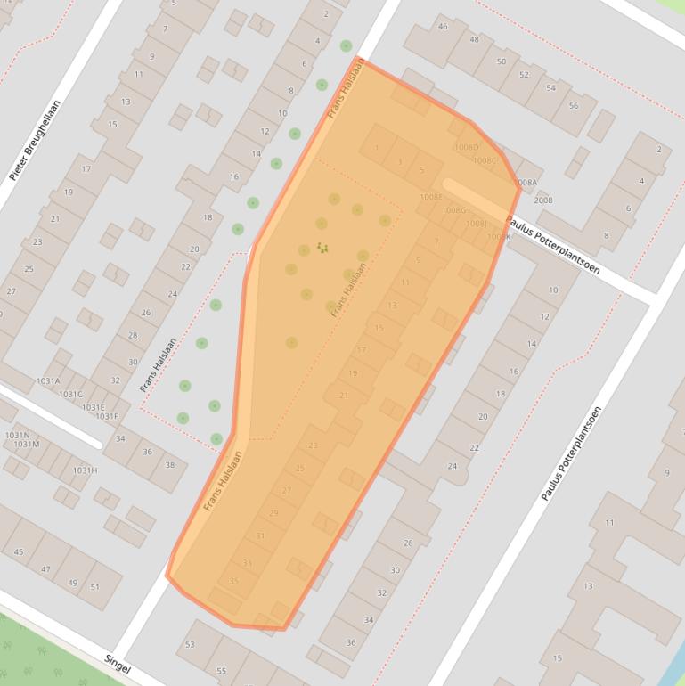 Kaart van postcodegebied 2182MH.