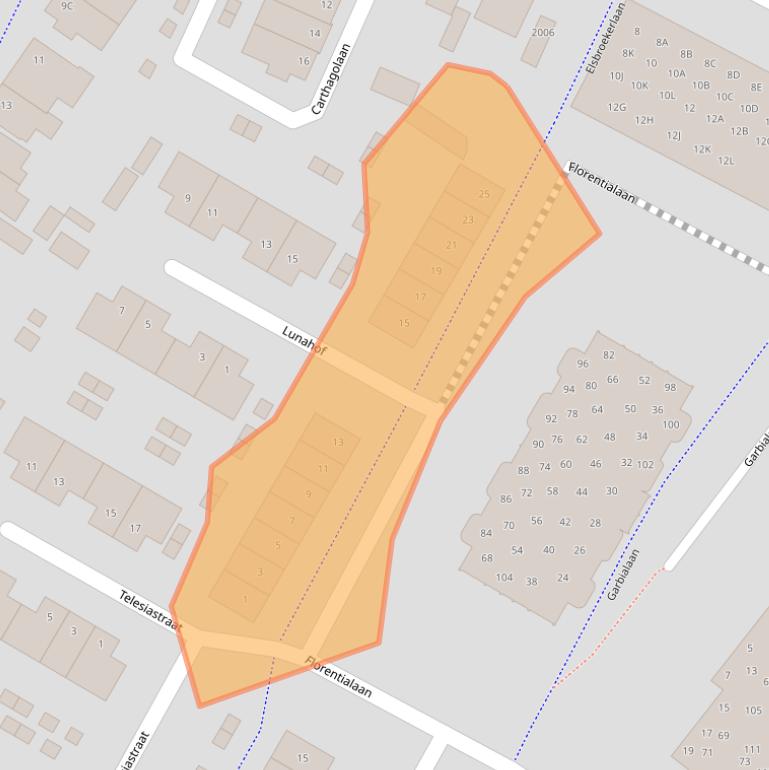 Kaart van postcodegebied 2182MK.