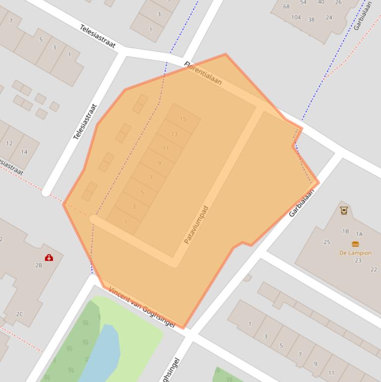 Kaart van postcodegebied 2182ML.