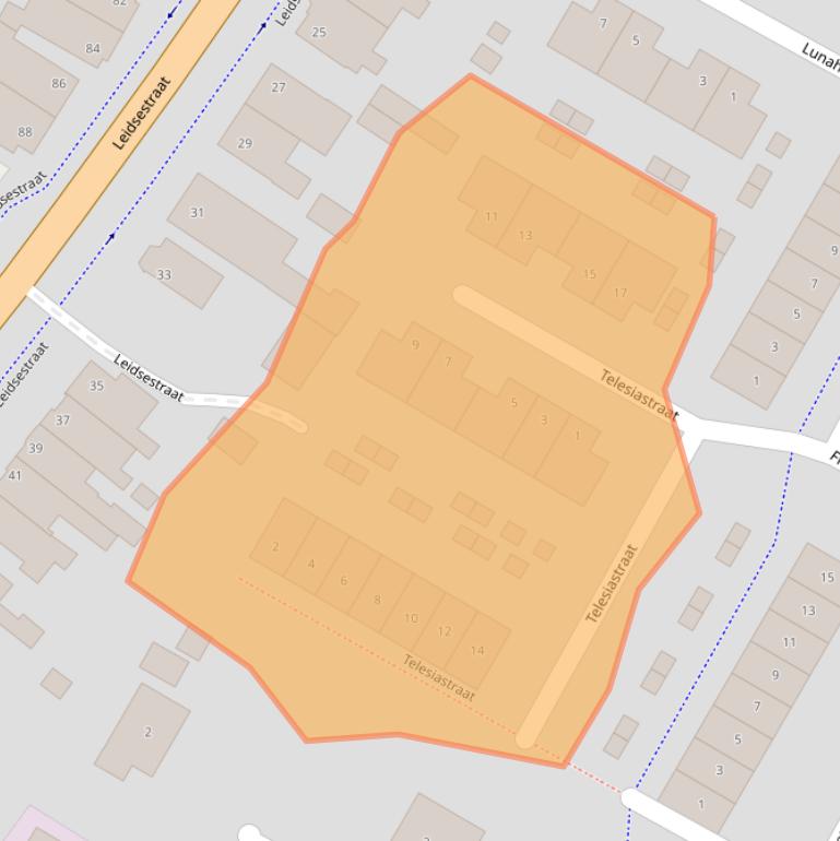 Kaart van postcodegebied 2182MM.
