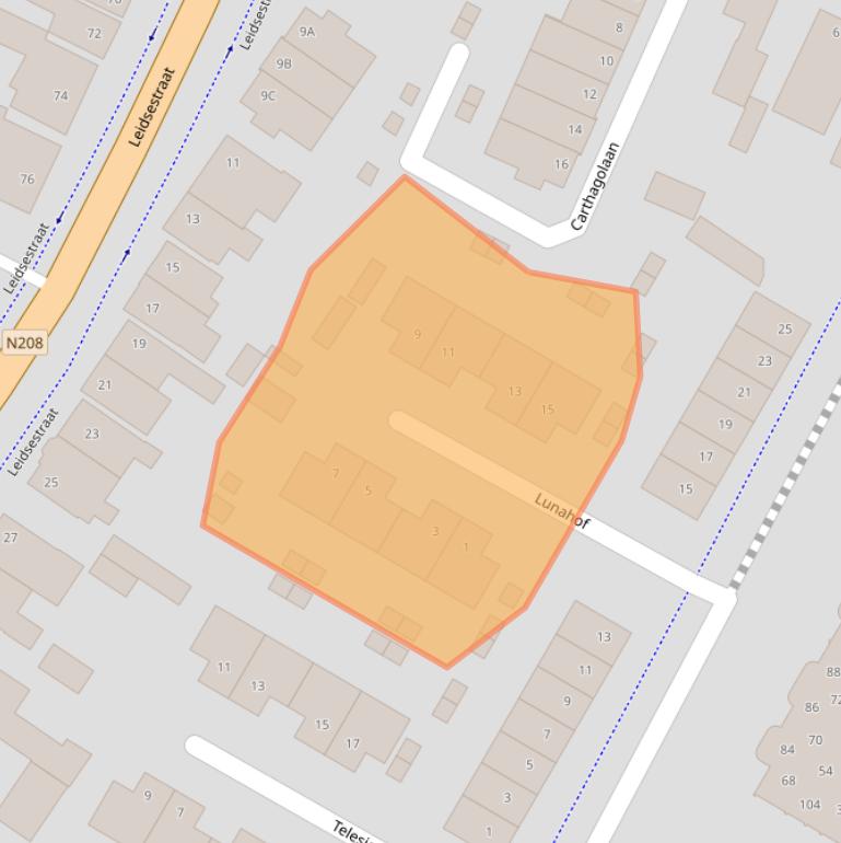 Kaart van postcodegebied 2182MN.