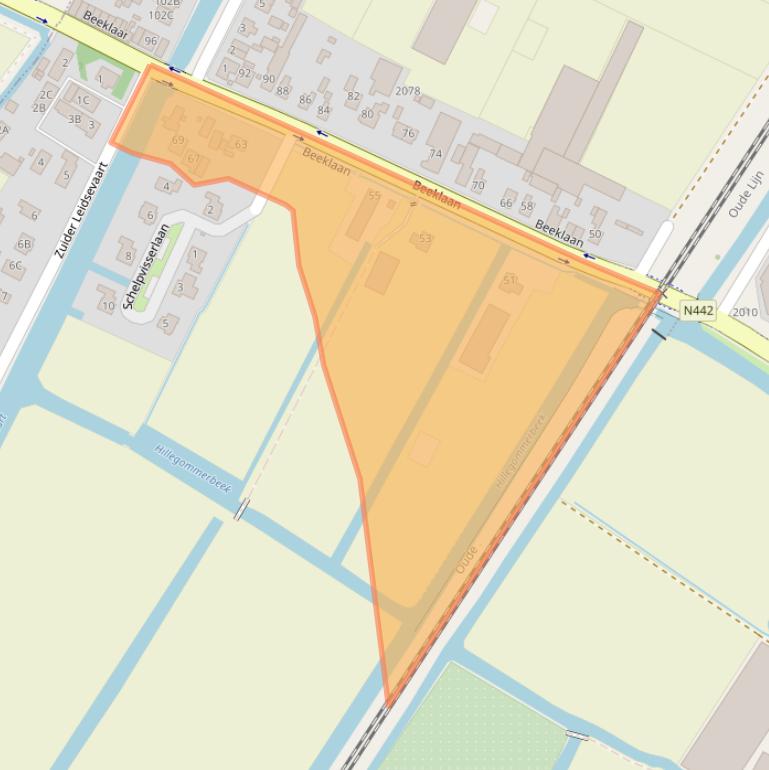 Kaart van postcodegebied 2182NE.