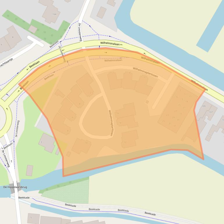 Kaart van postcodegebied 2182NJ.