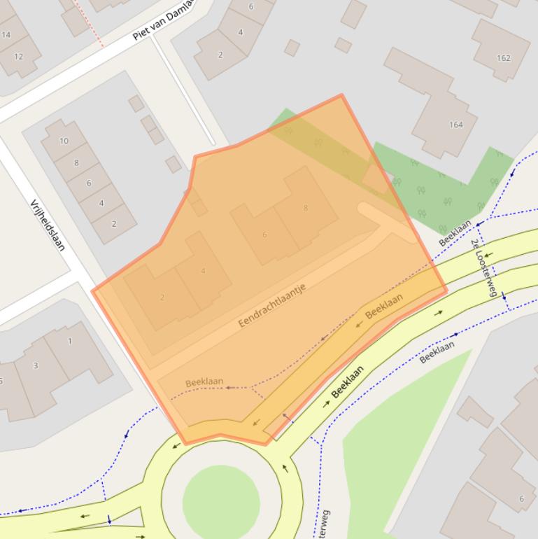 Kaart van postcodegebied 2182NK.