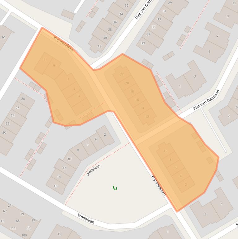 Kaart van postcodegebied 2182NL.