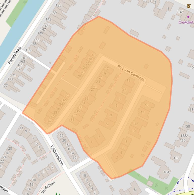 Kaart van postcodegebied 2182NM.