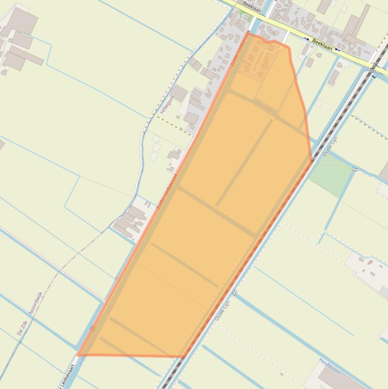 Kaart van postcodegebied 2182NP.