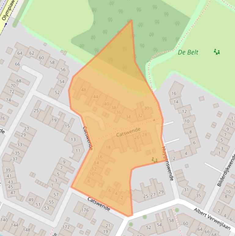 Kaart van postcodegebied 2182PA.