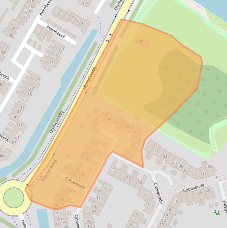Kaart van postcodegebied 2182PB.