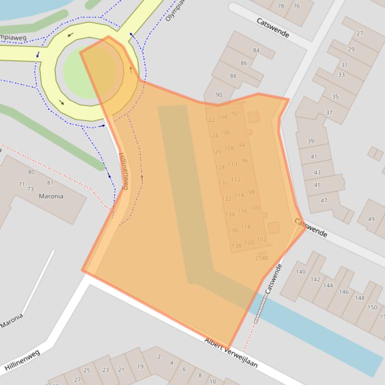 Kaart van postcodegebied 2182PC.