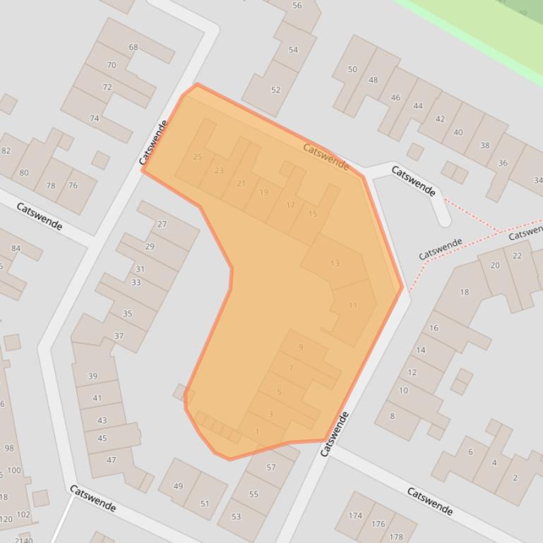 Kaart van postcodegebied 2182PE.