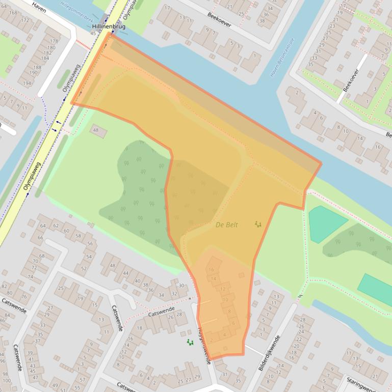 Kaart van postcodegebied 2182PH.