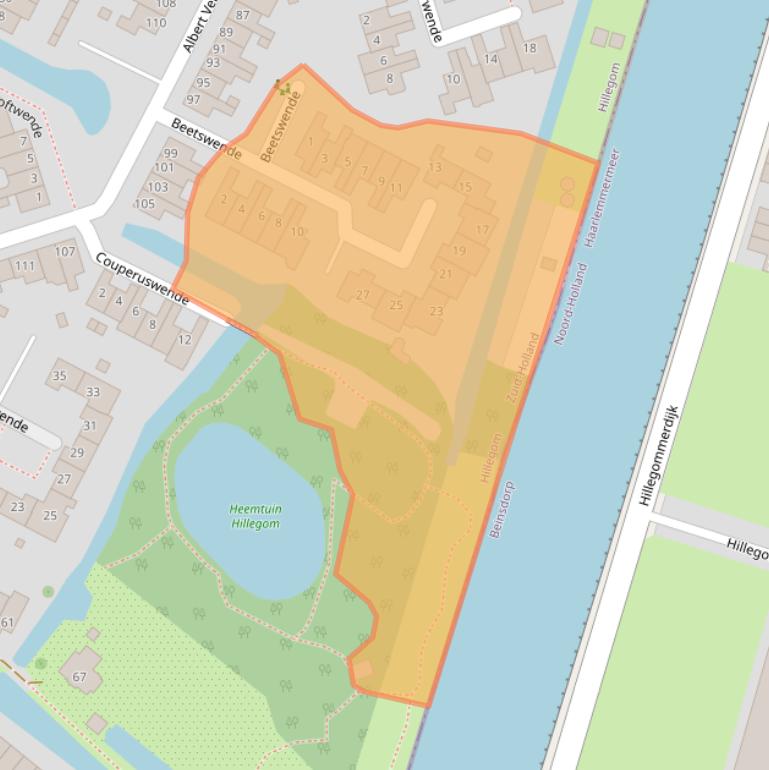 Kaart van postcodegebied 2182PP.