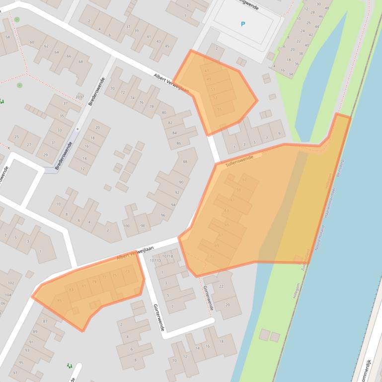 Kaart van postcodegebied 2182PT.