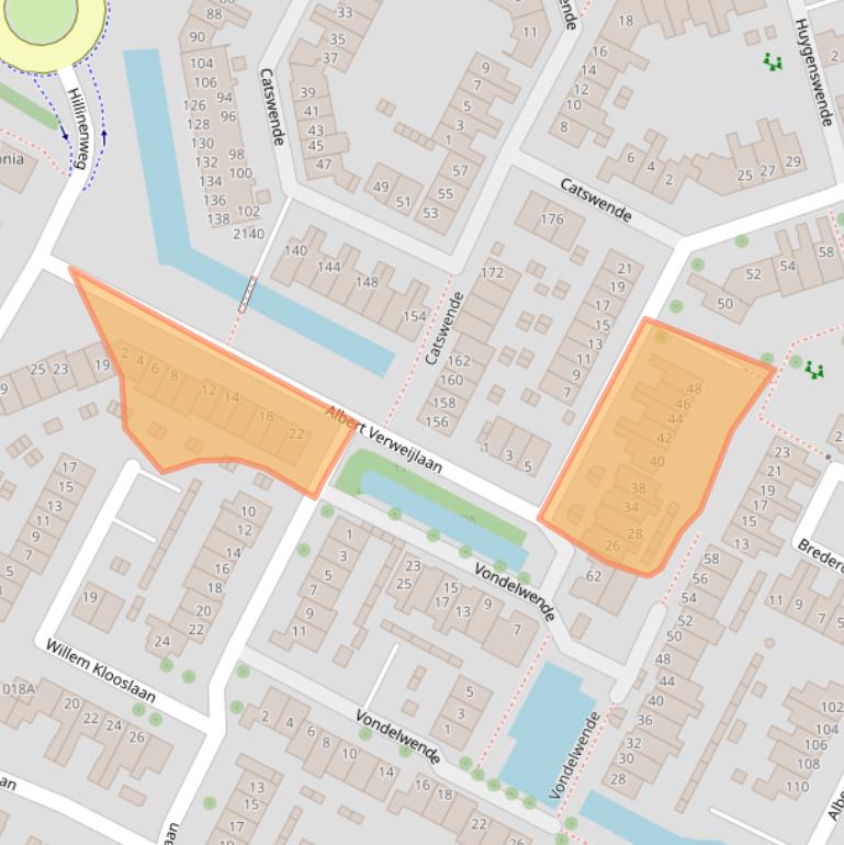 Kaart van postcodegebied 2182PW.