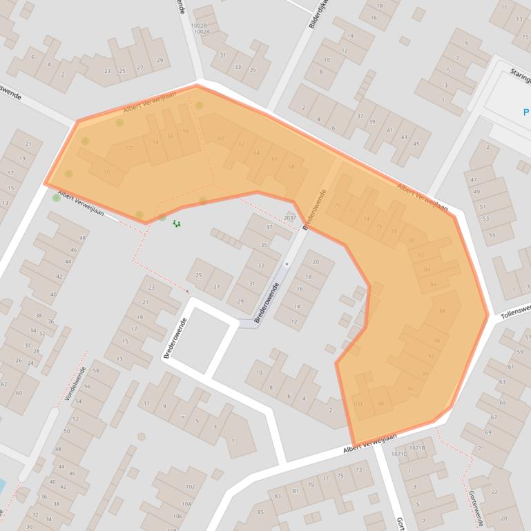 Kaart van postcodegebied 2182PX.