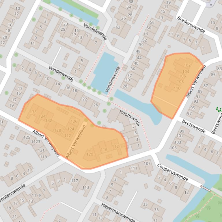 Kaart van postcodegebied 2182PZ.